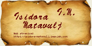 Isidora Matavulj vizit kartica